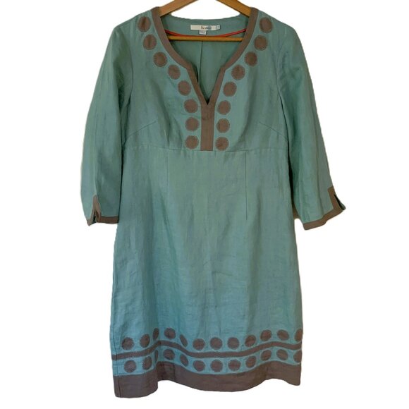 Boden Linen Dress, Polka Dot Applique, WH357 Size 8R - Picture 1 of 9